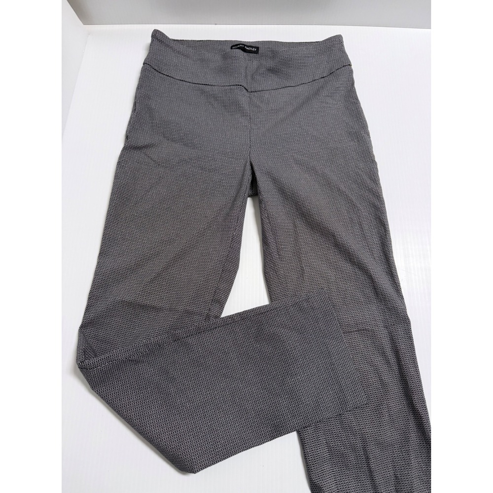 Hilary Radley Womens Grey Micro Pattern Pull On Stretch Dress Pants Size 4